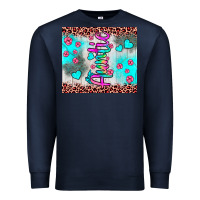 Navy auntie leopard turquoise Premium Sweatshirt - JahusDesignShop