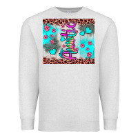 Oatmeal Heather auntie leopard turquoise Premium Sweatshirt - JahusDesignShop