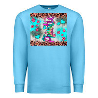 Ocean Blue auntie leopard turquoise Premium Sweatshirt - JahusDesignShop