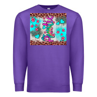 Purple auntie leopard turquoise Premium Sweatshirt - JahusDesignShop