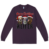 Plum Merry Christmas Heifers Long Sleeve Tee - RanaPortraitStore