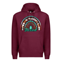 Burgundy blessed western rainbow Premium Hoodie - Jasminsmagicworld