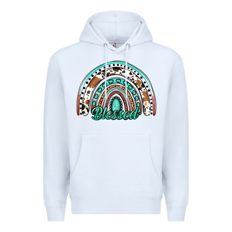 Blessed Western Rainbow Premium Hoodie by Jasminsmagicworld | Teevron