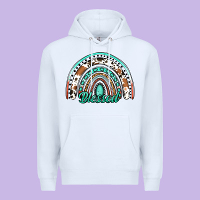 Blessed Western Rainbow Premium Hoodie Designed By Jasminsmagicworld