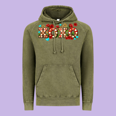 Xoxo Roses And Keys Vintage Hoodie Designed By Adodesignshop