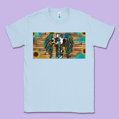 Classic Tee Blessed cros sunflowers