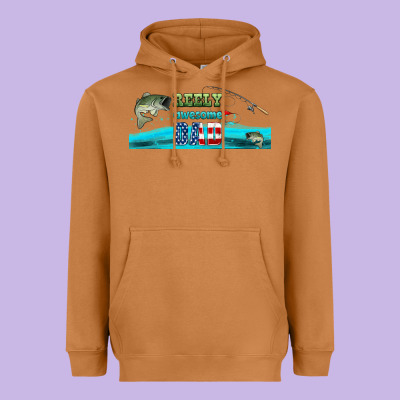 Reely Awesome Dad  Libbey Glass Heavyweight Hoodie Designed By Hra Design Shop