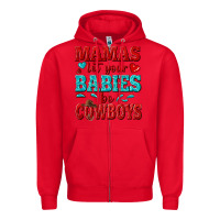 Red mamas let your babies be cowboys Zipper Hoodie - texasbilliewilder
