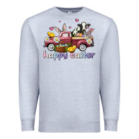 Heather Grey happy easter trucks Premium Sweatshirt - AdoDesignShop
