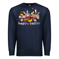 Navy happy easter trucks Premium Sweatshirt - AdoDesignShop