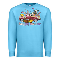 Ocean Blue happy easter trucks Premium Sweatshirt - AdoDesignShop