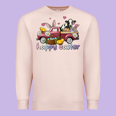 Happy Easter Trucks Premium Sweatshirt Designed By Adodesignshop