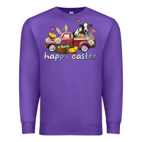 Purple happy easter trucks Premium Sweatshirt - AdoDesignShop