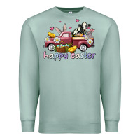 Seafoam happy easter trucks Premium Sweatshirt - AdoDesignShop