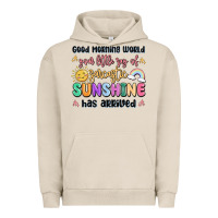 Pigment French Oak good morning world your little ray of sarcastic Urban Hoodie - MaliasSmallBusiness