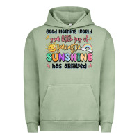 Pigment Oil Green good morning world your little ray of sarcastic Urban Hoodie - MaliasSmallBusiness