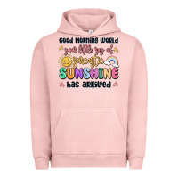 Pigment Salmon good morning world your little ray of sarcastic Urban Hoodie - MaliasSmallBusiness