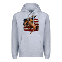 Heather Grey bucking bronco Premium Hoodie - Jasminsmagicworld