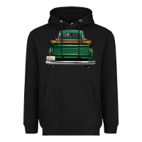 Black western green truck back view Heavyweight Hoodie - FaDigitalArtStudio