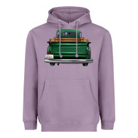 Western Green Truck Back View Heavyweight Hoodie | Teevron