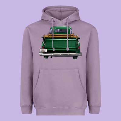 Western Green Truck Back View Heavyweight Hoodie Designed By Fadigitalartstudio