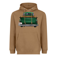 Toasted Coconut western green truck back view Heavyweight Hoodie - FaDigitalArtStudio