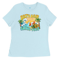 Baby Blue salty hair sandy toes summer Ladies Tee - BarkalooDesign