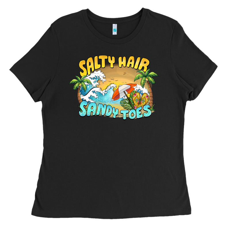 Salty Hair Sandy Toes Summer Ladies Tee by BarkalooDesign | Teevron