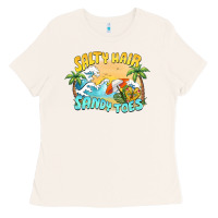 Bone salty hair sandy toes summer Ladies Tee - BarkalooDesign