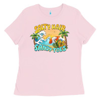 Bubblegum Pink salty hair sandy toes summer Ladies Tee - BarkalooDesign