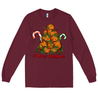 Burgundy Merry Christmas Basketball Long Sleeve Tee - RanaPortraitStore