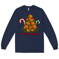 Navy Merry Christmas Basketball Long Sleeve Tee - RanaPortraitStore