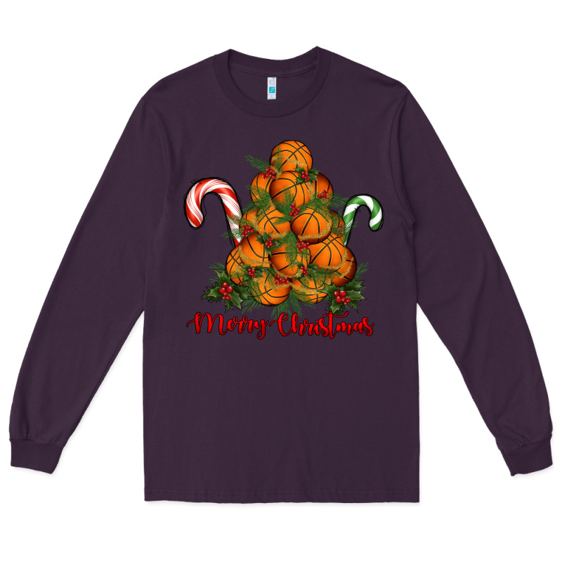 Merry Christmas Basketball Long Sleeve Tee by RanaPortraitStore | Teevron