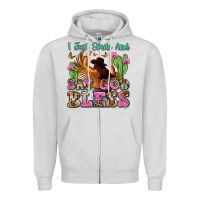 Dove Grey i just smile and say god bless Zipper Hoodie - Zillion Design Studio