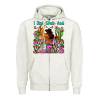 Oatmeal Heather i just smile and say god bless Zipper Hoodie - Zillion Design Studio