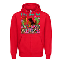 Red i just smile and say god bless Zipper Hoodie - Zillion Design Studio