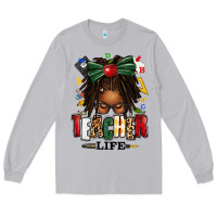 Moon Dust teacher life afro locs messy bun Long Sleeve Tee - texasbilliewilder
