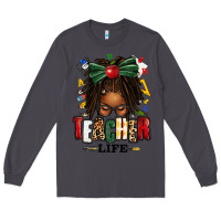 Smoke teacher life afro locs messy bun Long Sleeve Tee - texasbilliewilder