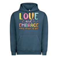 Pigment Midnight Navy love and embrace every version of you Urban Hoodie - MaliasSmallBusiness