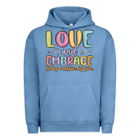 Pigment Pebble Blue love and embrace every version of you Urban Hoodie - MaliasSmallBusiness