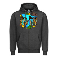 Charcoal Heather hey there cowboy Zipper Hoodie - Zillion Design Studio