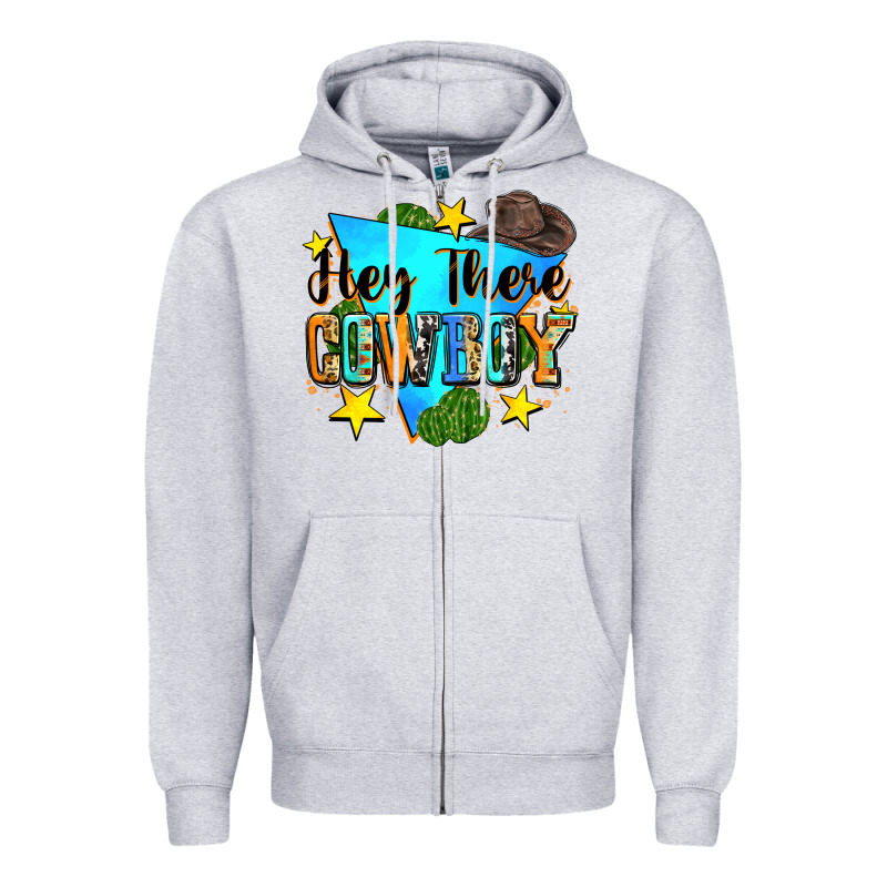 Hey There Cowboy Zipper Hoodie by Zillion Design Studio | Teevron