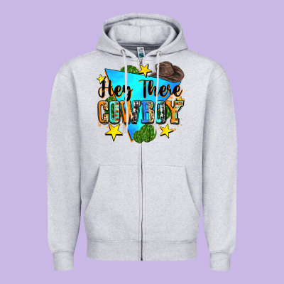Hey There Cowboy Zipper Hoodie Designed By Zillion Design Studio