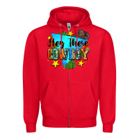 Red hey there cowboy Zipper Hoodie - Zillion Design Studio