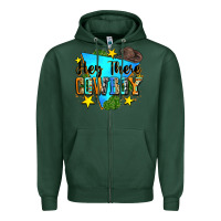Sports Green hey there cowboy Zipper Hoodie - Zillion Design Studio