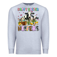 Heather Grey happy easter heifer's Premium Sweatshirt - AdoDesignShop