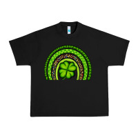 Black St. Patrick's Day Shamrock Rainbow Urban Heavy Tee - Artiststas