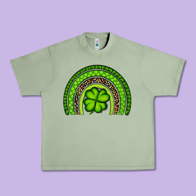 St. Patrick's Day Shamrock Rainbow Urban Heavy Tee Designed By Artiststas