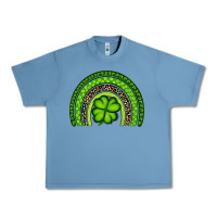 Pebble Blue St. Patrick's Day Shamrock Rainbow Urban Heavy Tee - Artiststas