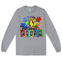Heather Grey softball support squad autism Long Sleeve Tee - Zillion Design Studio